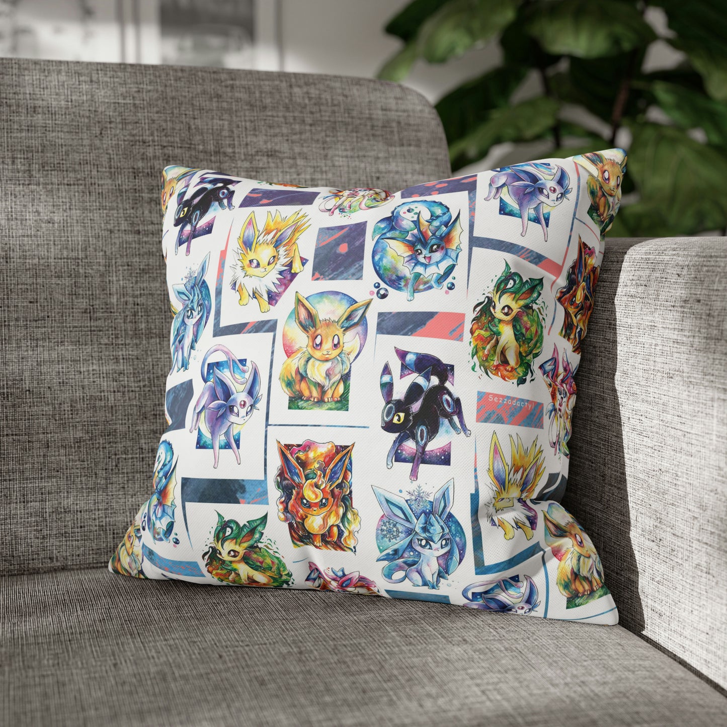 Square Poly Canvas Pillowcase - Foxes