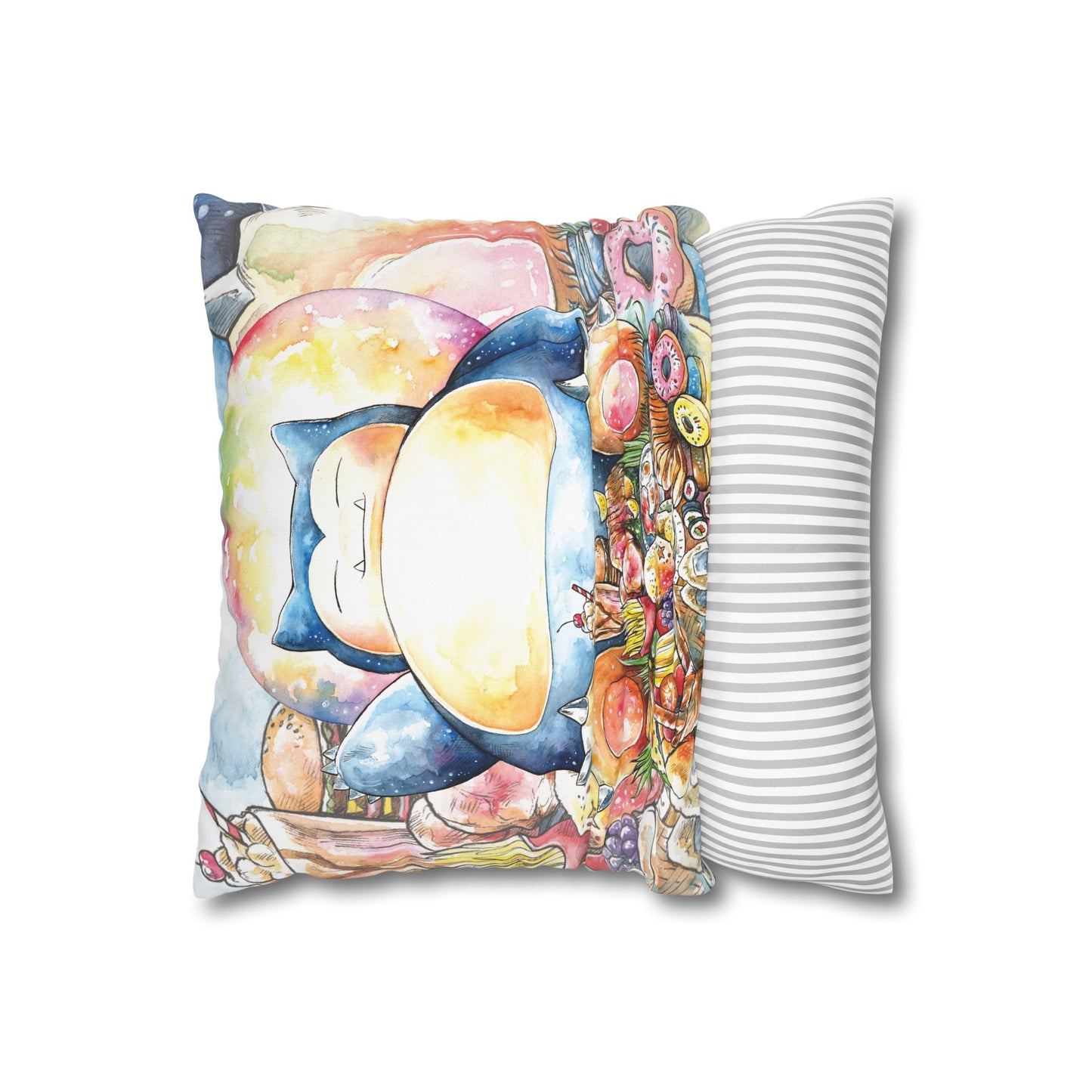 Square Poly Canvas Pillowcase - We Love Food