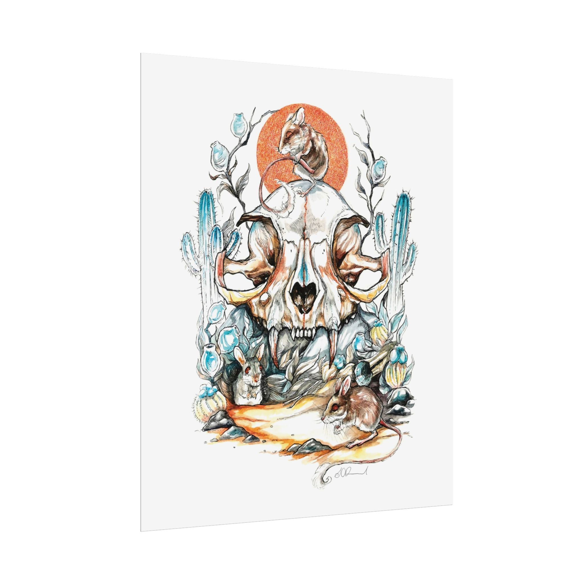 Cat Skull Poster Print