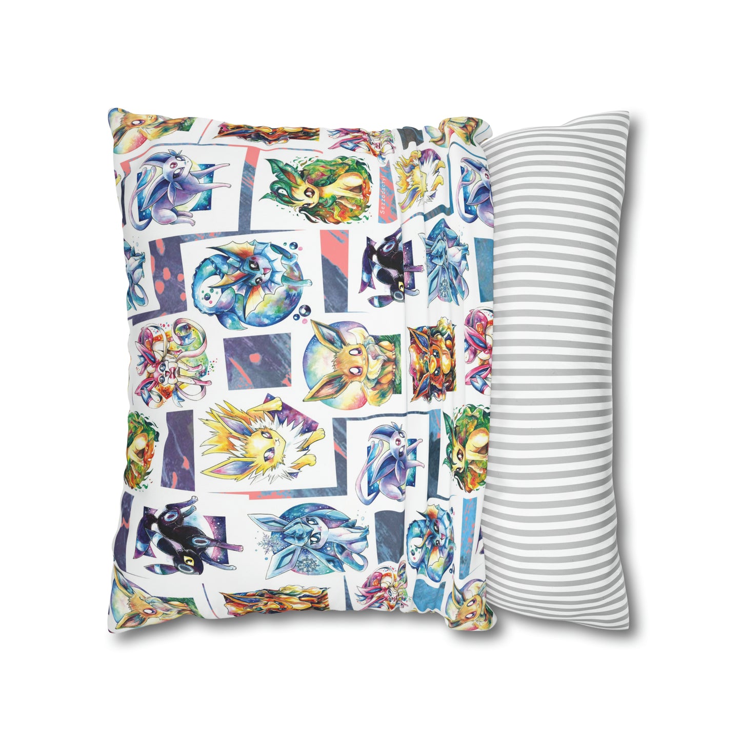 Square Poly Canvas Pillowcase - Foxes