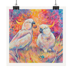 Two Cockatoos Boarded Square Print