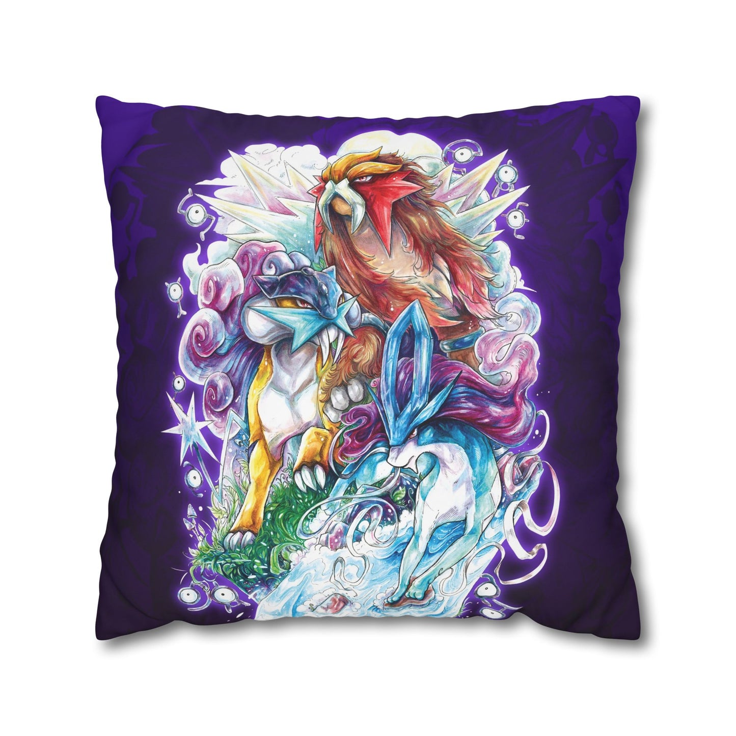 Square Poly Canvas Pillowcase - Legendary Beasts