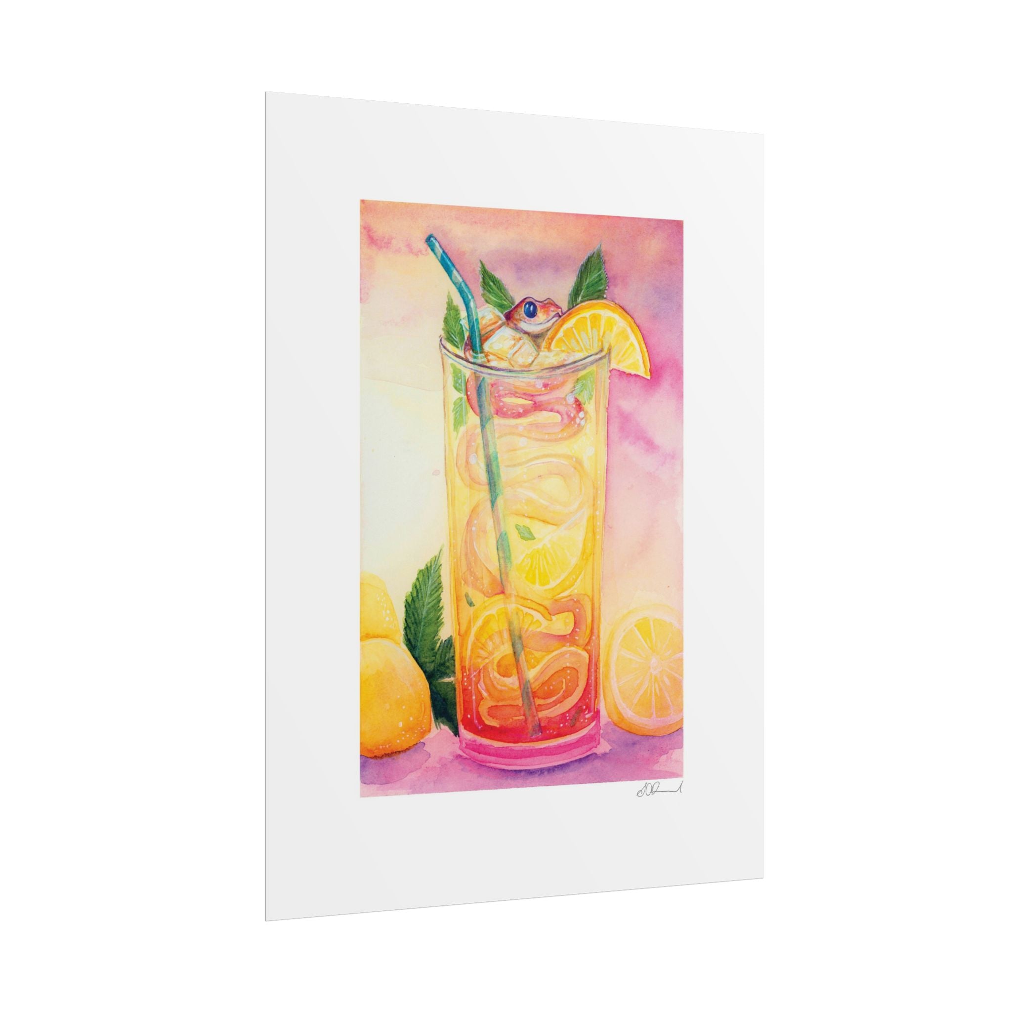 Lemon Iced Tea Snake Poster Print