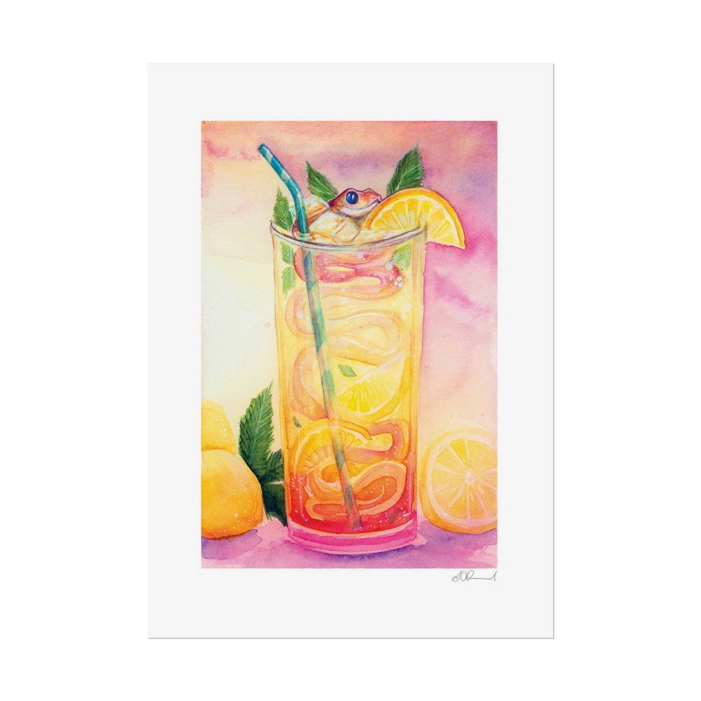 Lemon Iced Tea Snake Poster Print