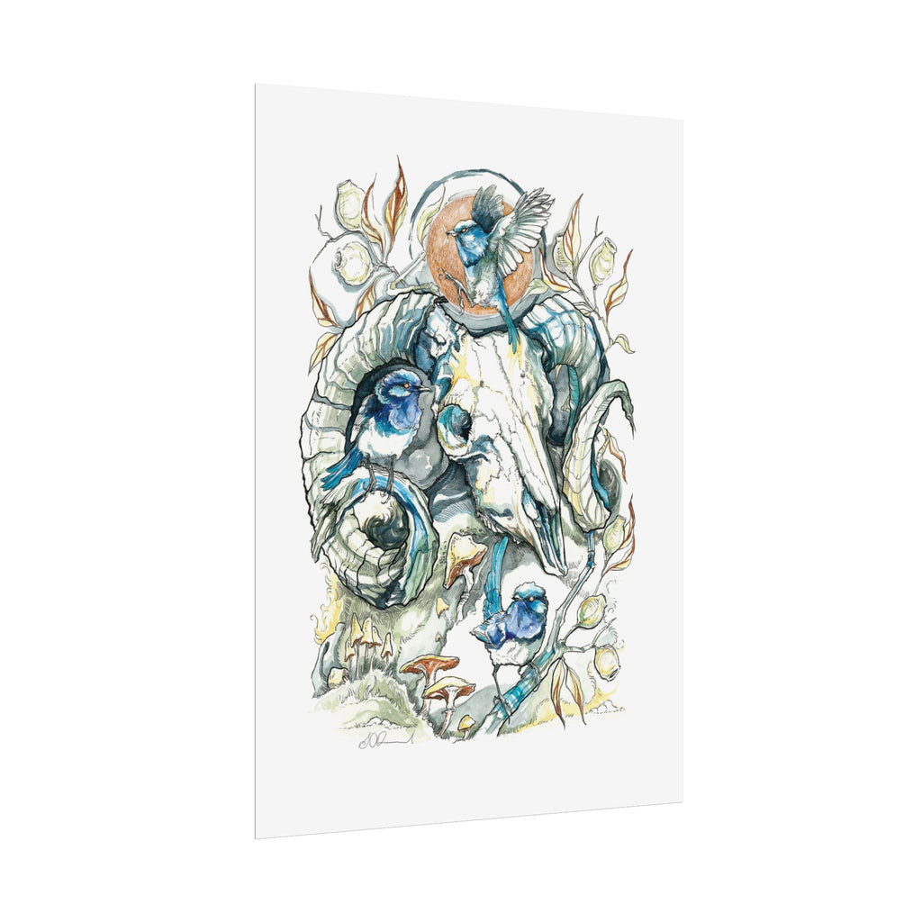 Ram Skull Poster Print