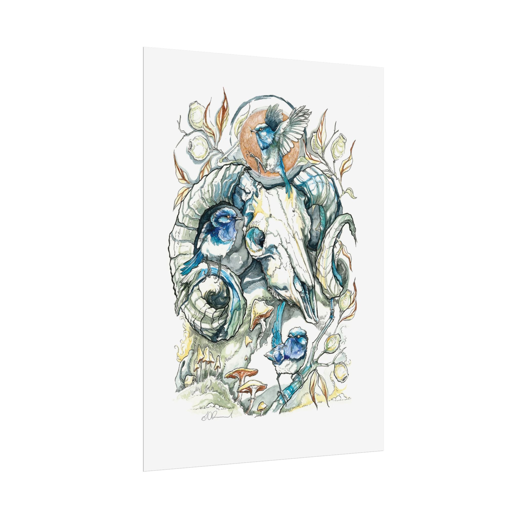 Ram Skull Poster Print