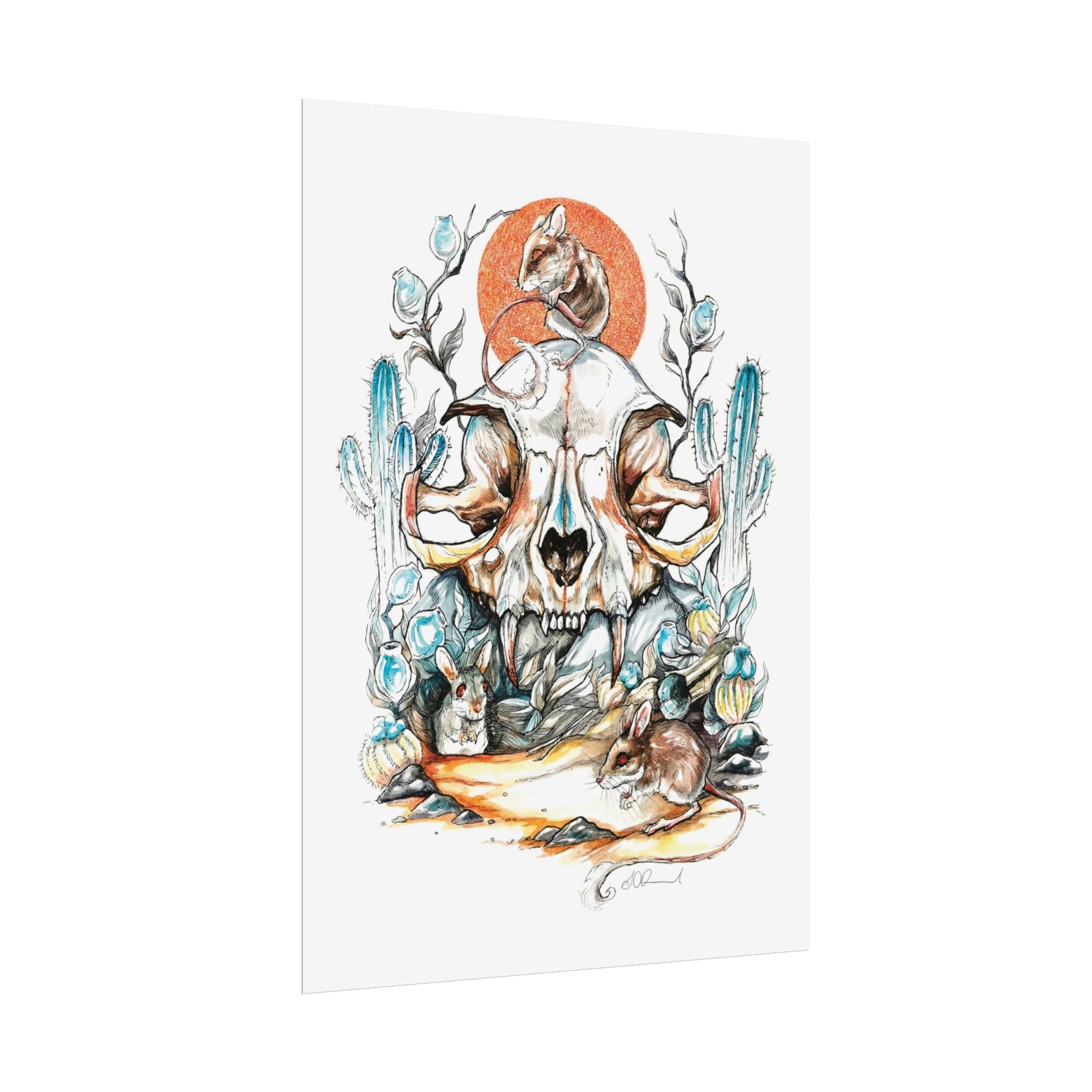 Cat Skull Poster Print