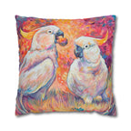 Square Poly Canvas Pillowcase - Cockatoos