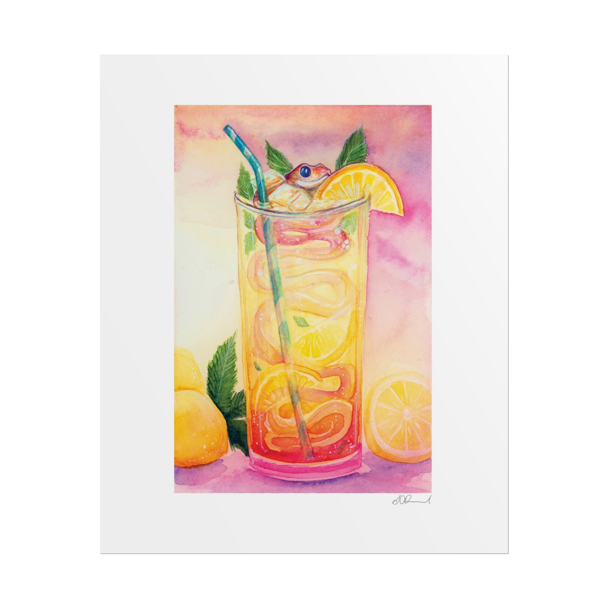 Lemon Iced Tea Snake Poster Print