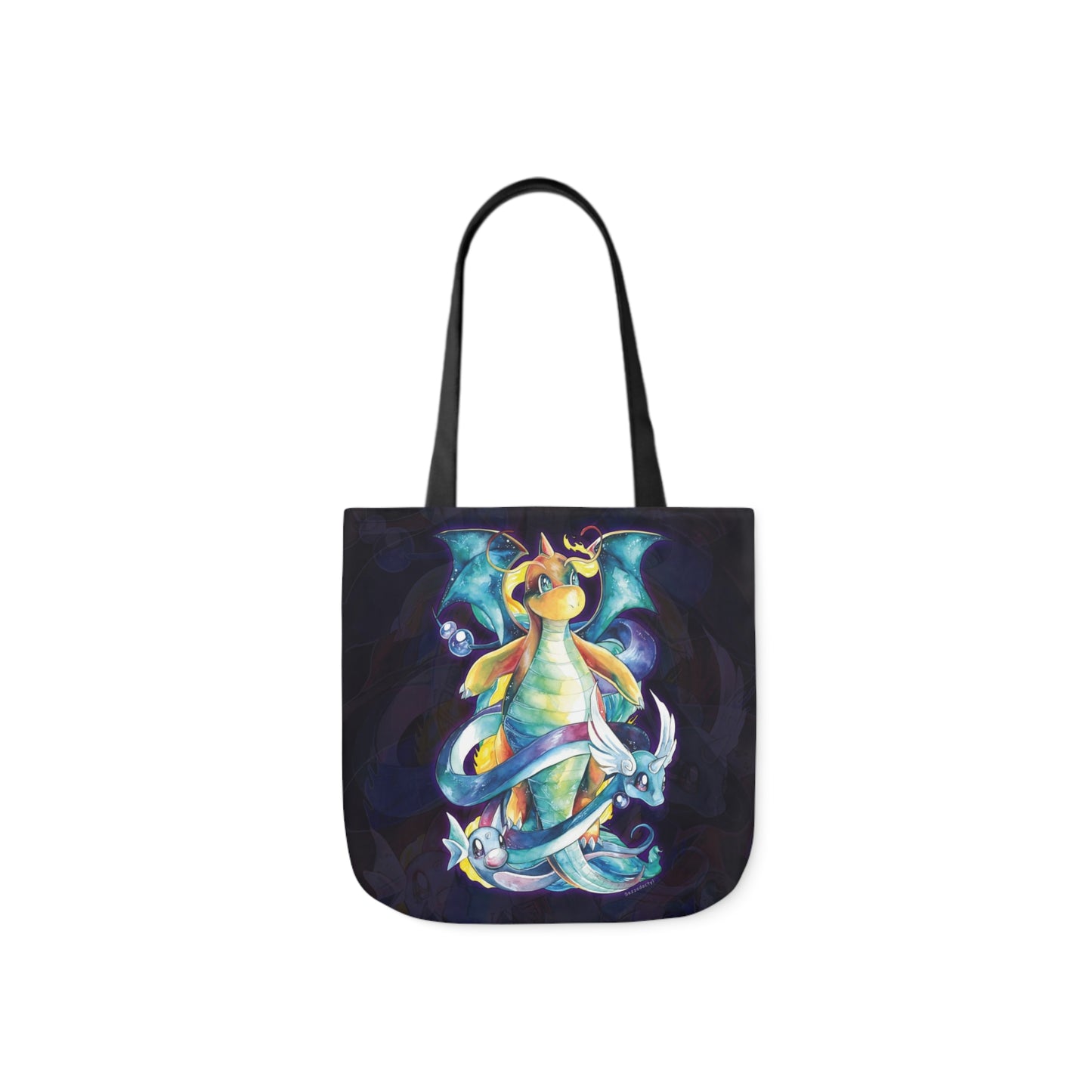 Canvas Tote Bag, 5-Color Straps - Dragons