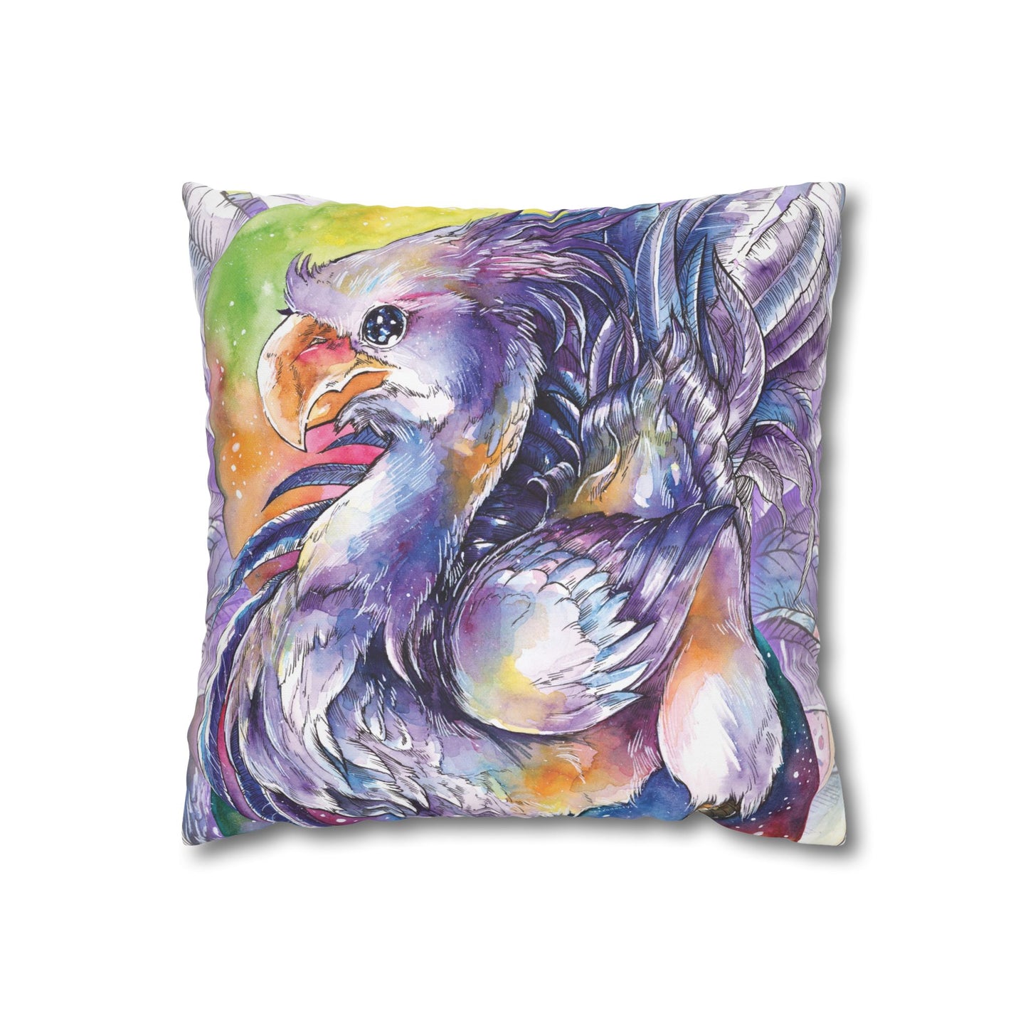 Square Poly Canvas Pillowcase - Purple Chocobo