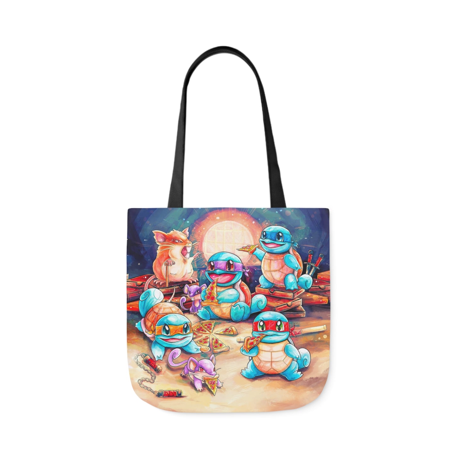 Tote Bag, 5-Color Straps - Pizza Party