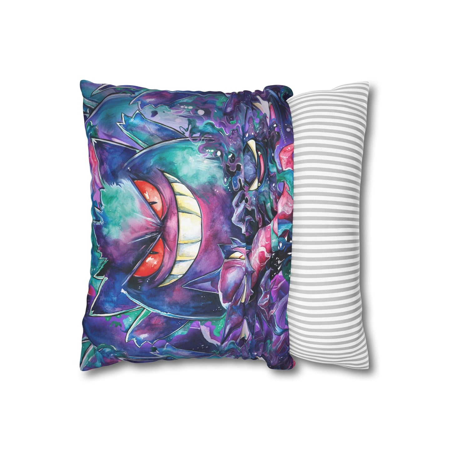 Square Poly Canvas Pillowcase - Ghostly Family