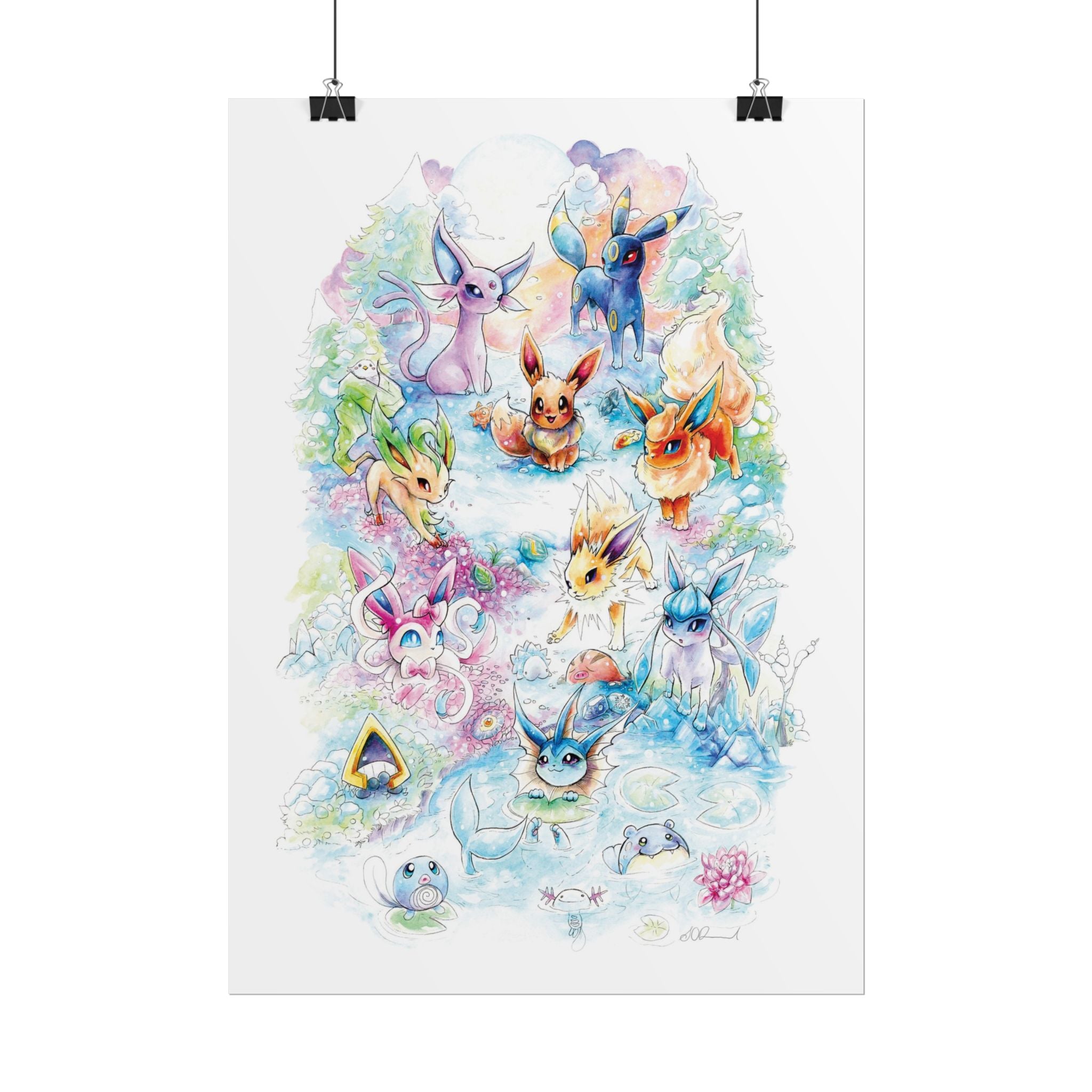 Fox Family Gathering Poster Print