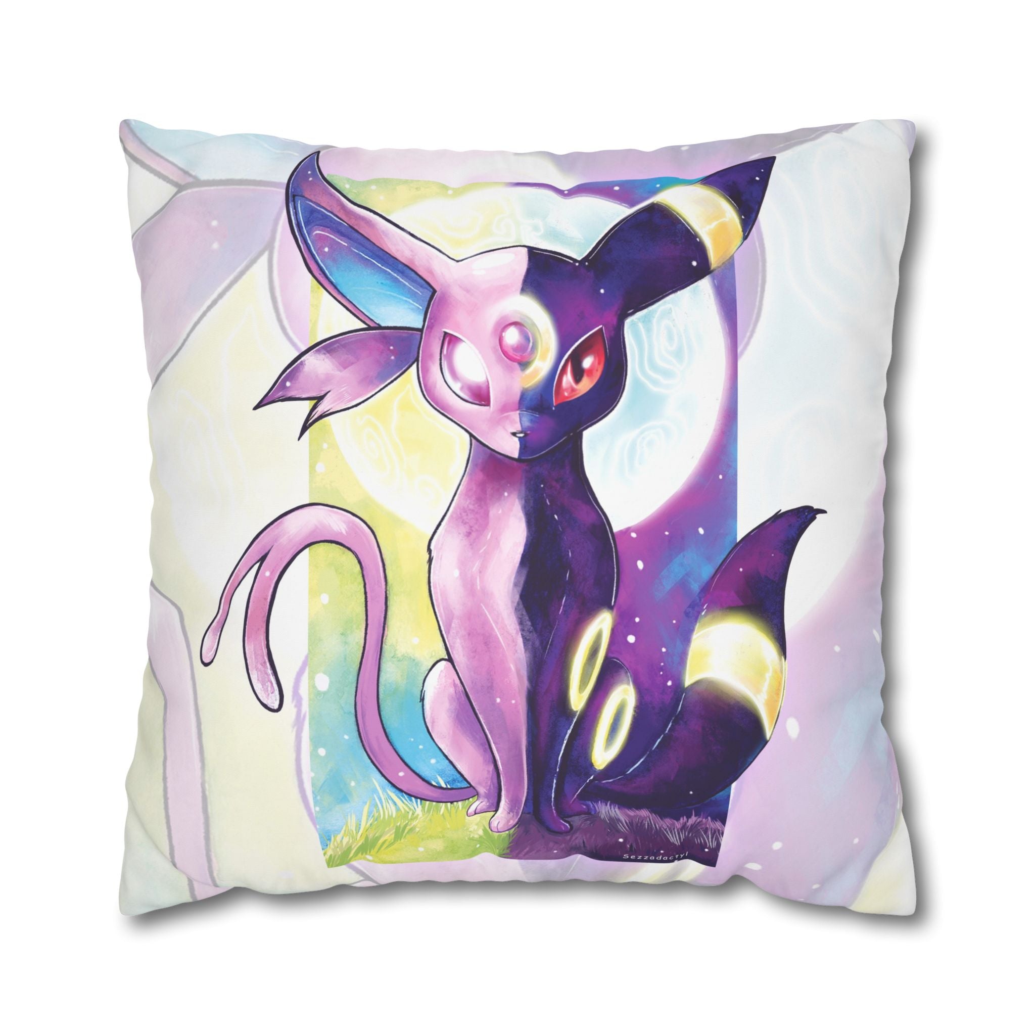 Square Poly Canvas Pillowcase - Sun vs Moon