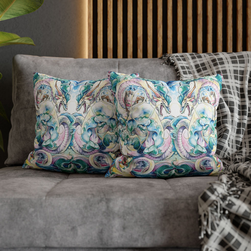 Square Poly Canvas Pillowcase - Spirit of the River