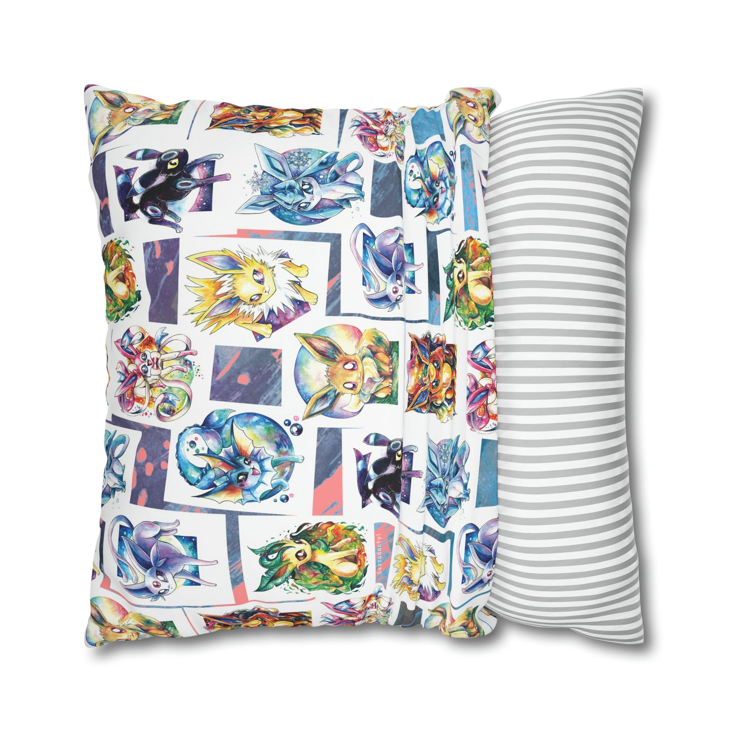 Square Poly Canvas Pillowcase - Foxes