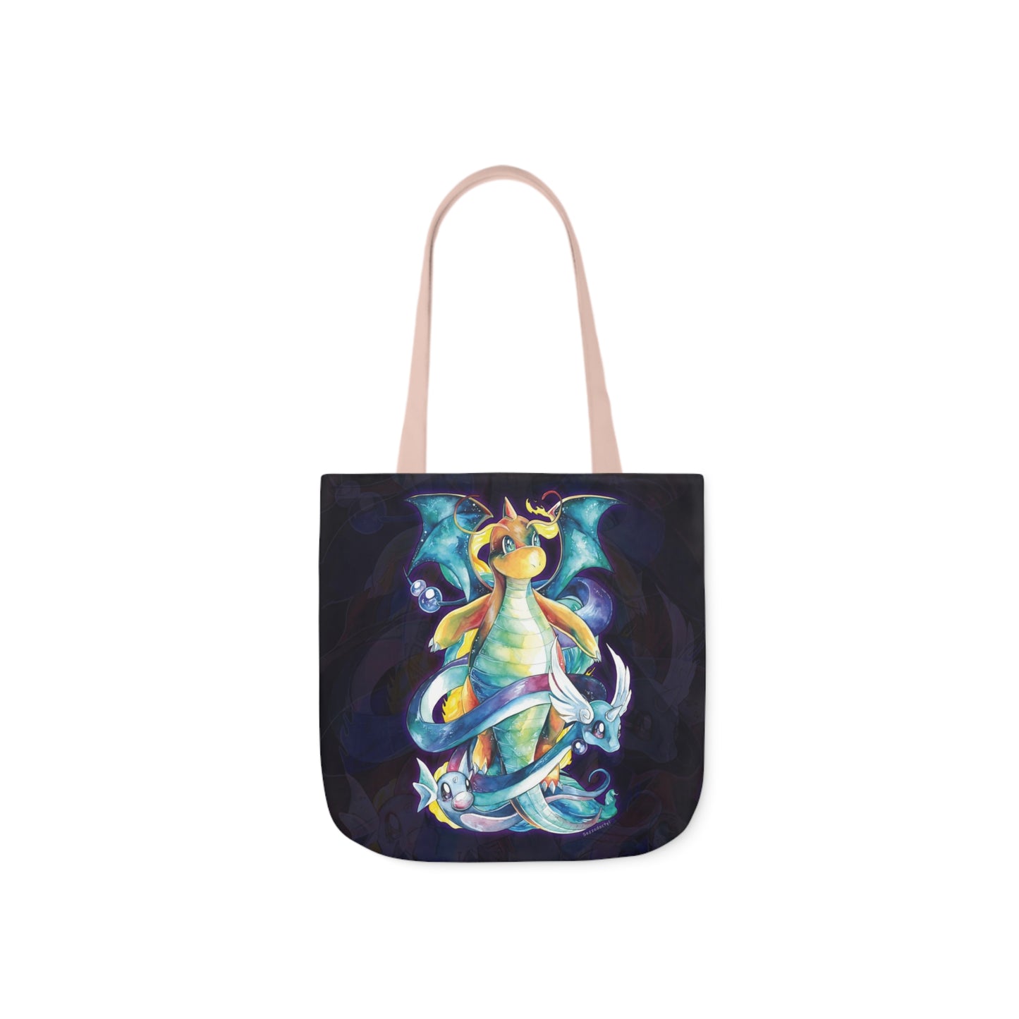 Canvas Tote Bag, 5-Color Straps - Dragons