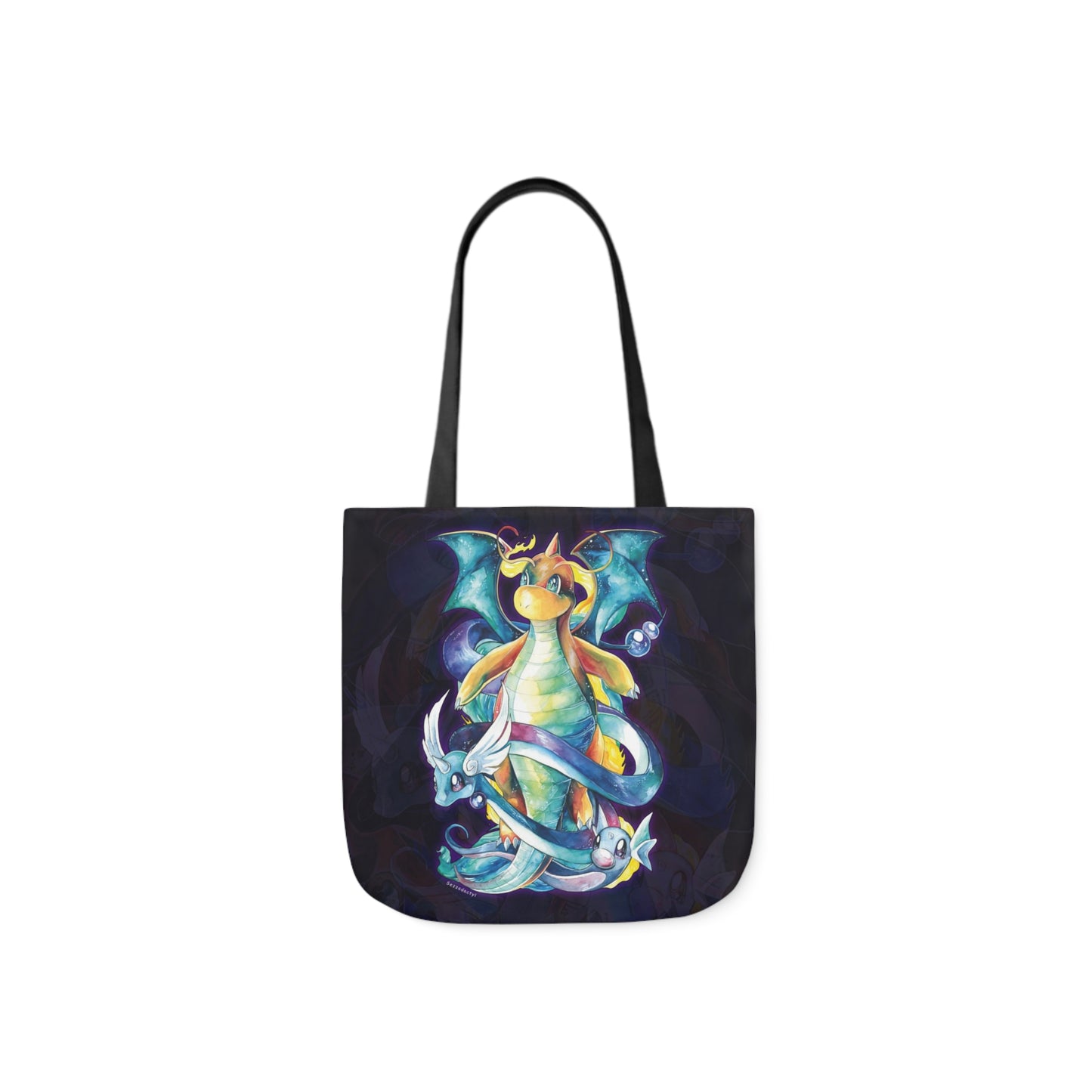 Canvas Tote Bag, 5-Color Straps - Dragons