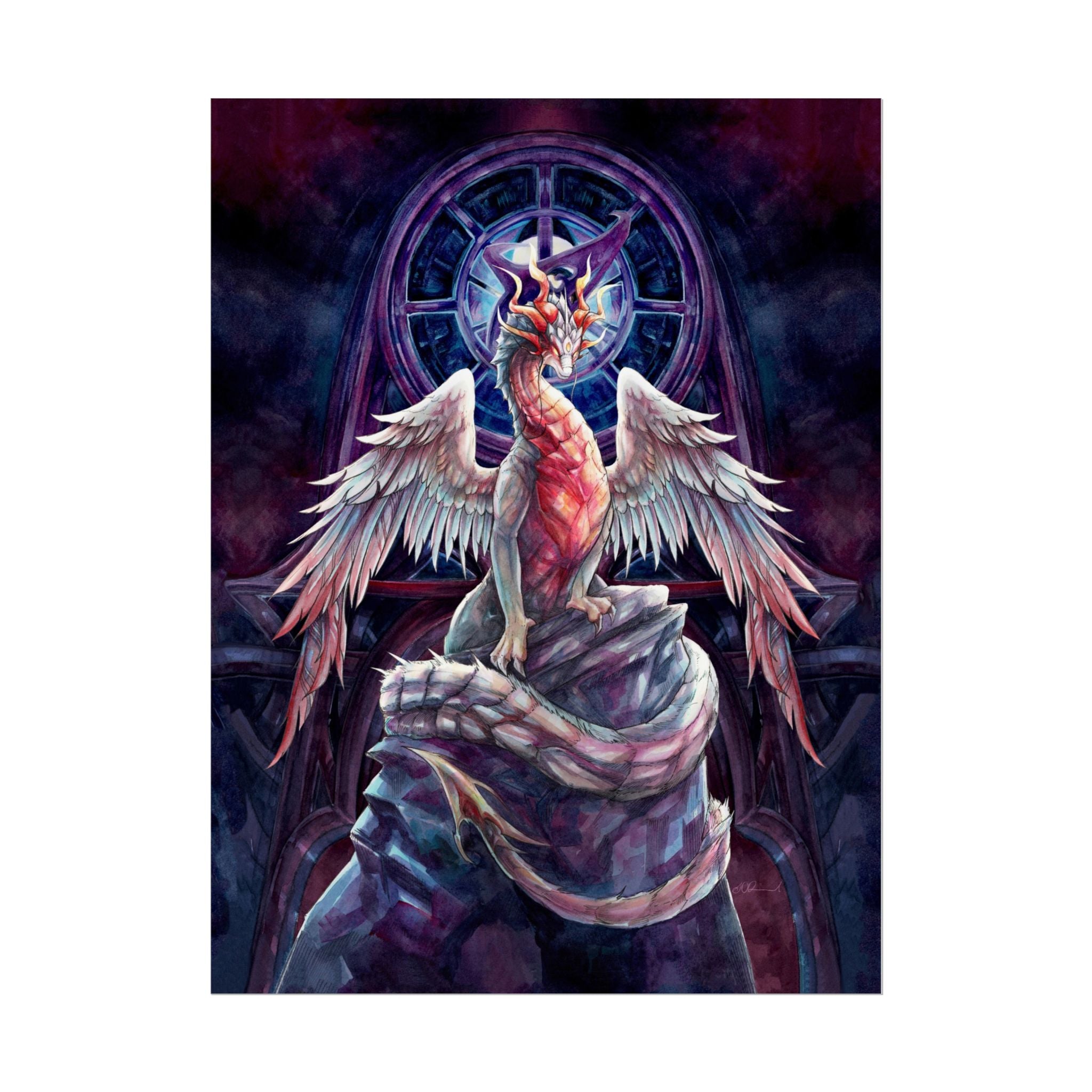 Corrupted Celestial Dragon Poster Print