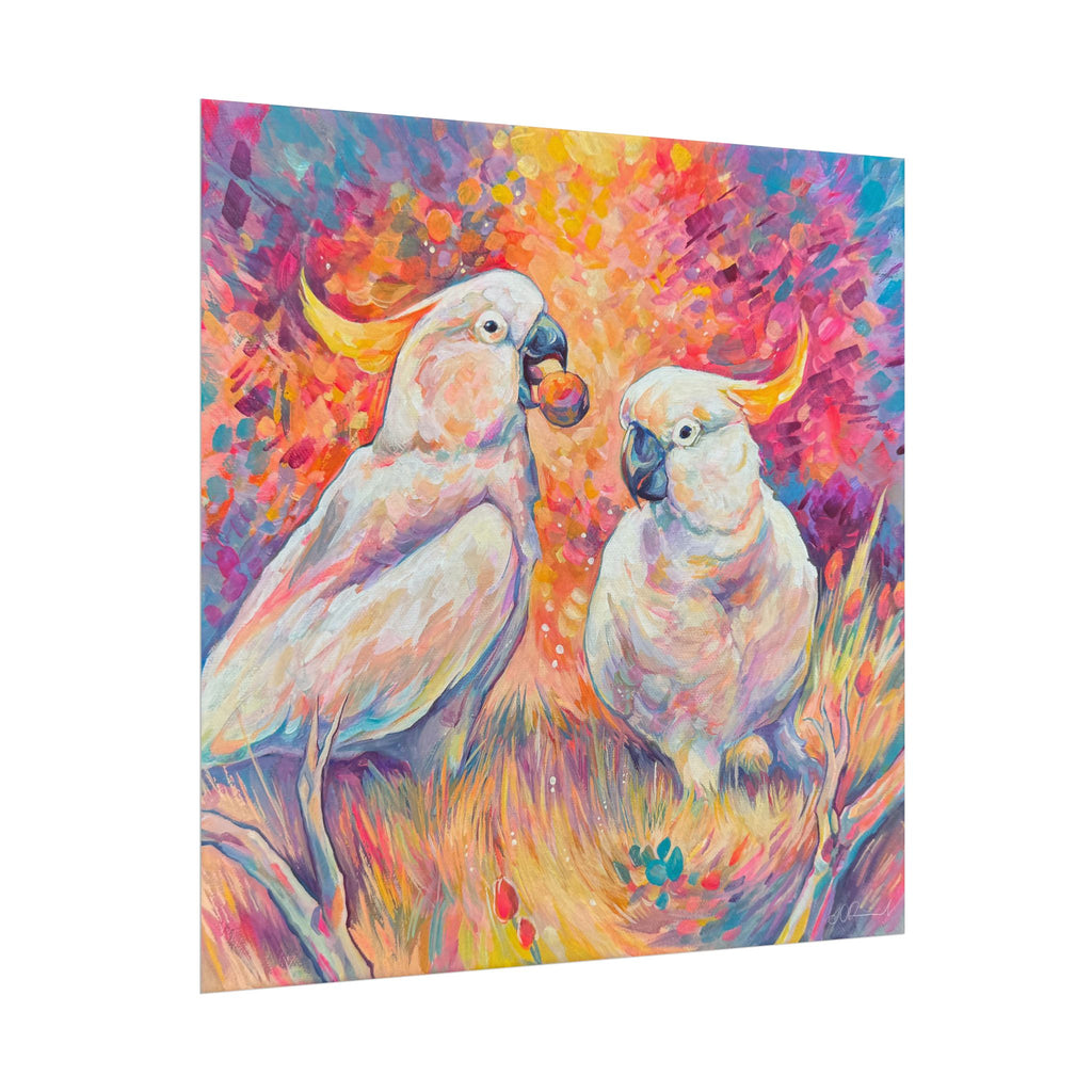 Two Cockatoos Square Print