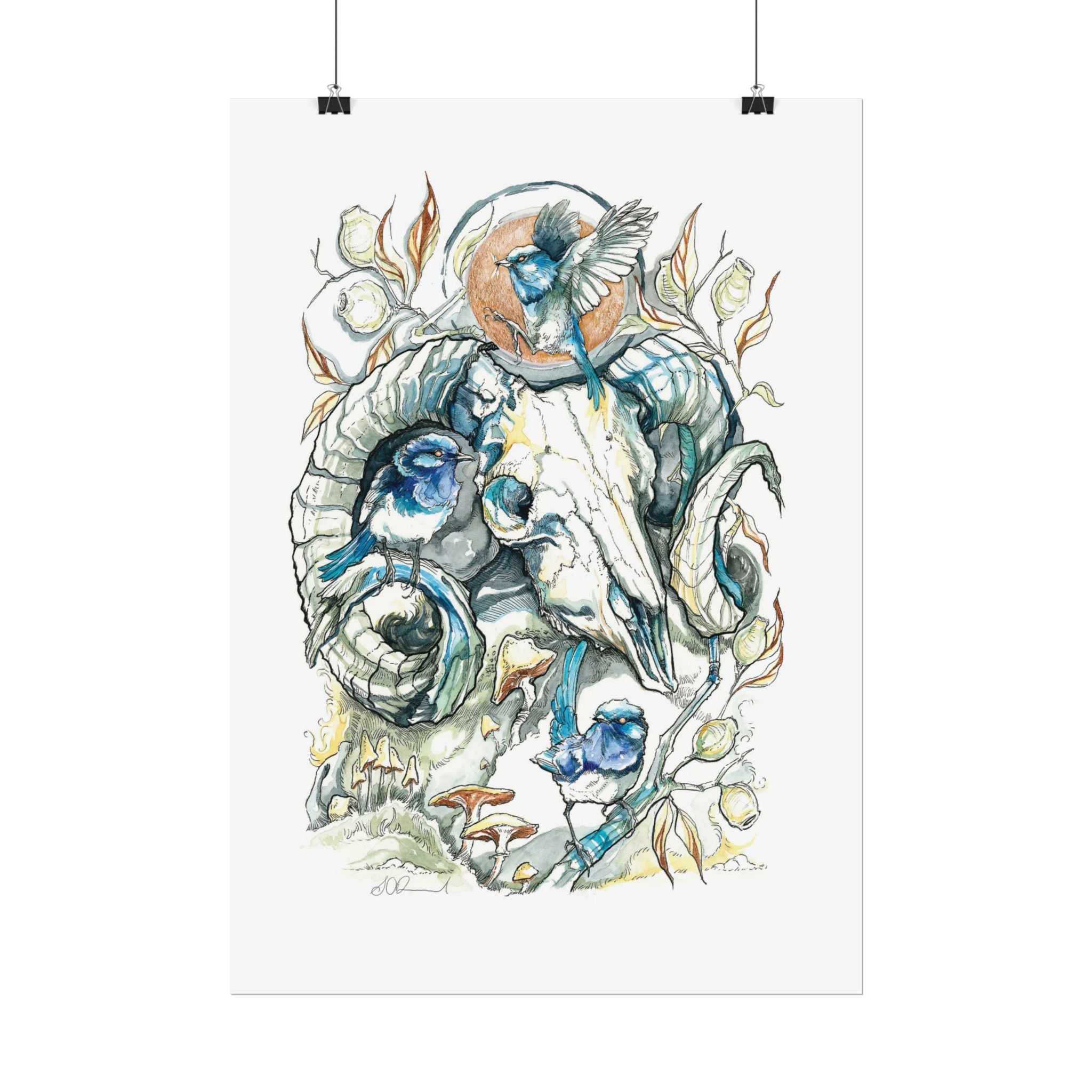Ram Skull Poster Print