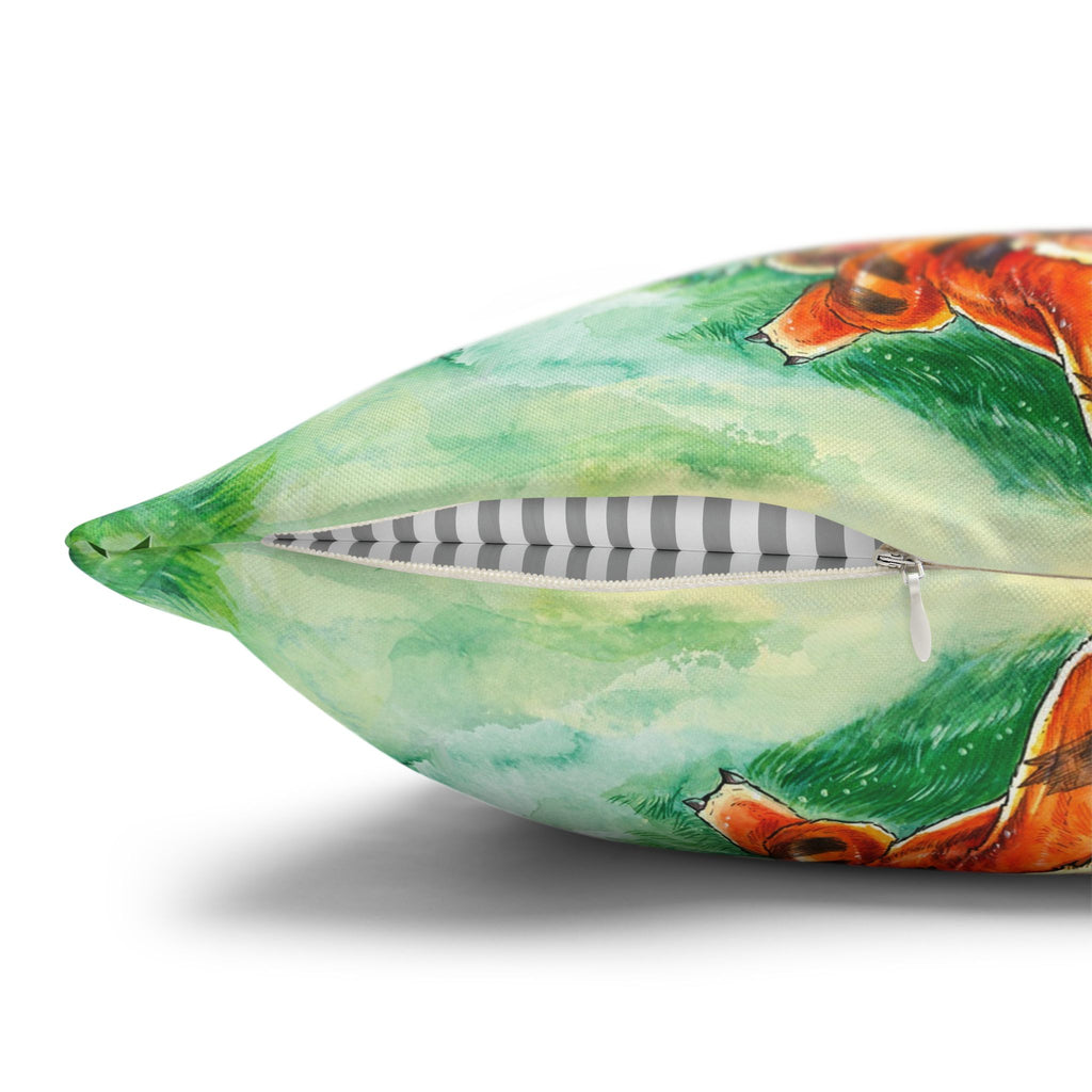 Square Poly Canvas Pillowcase - Fire Dogs