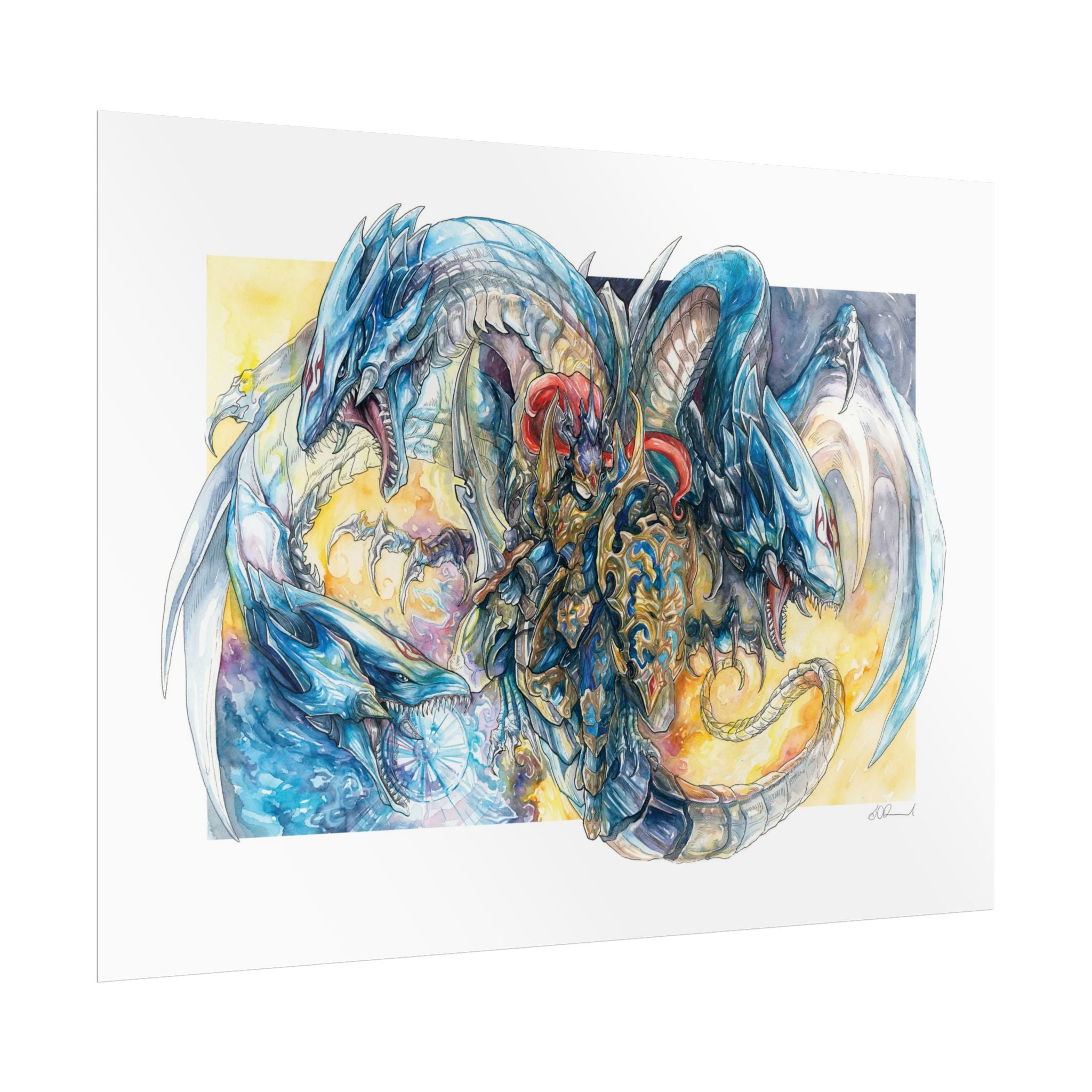 Knight Dragon Poster Print