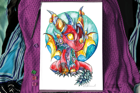 Chibi Dragon of Life Print - A3/A4/A5