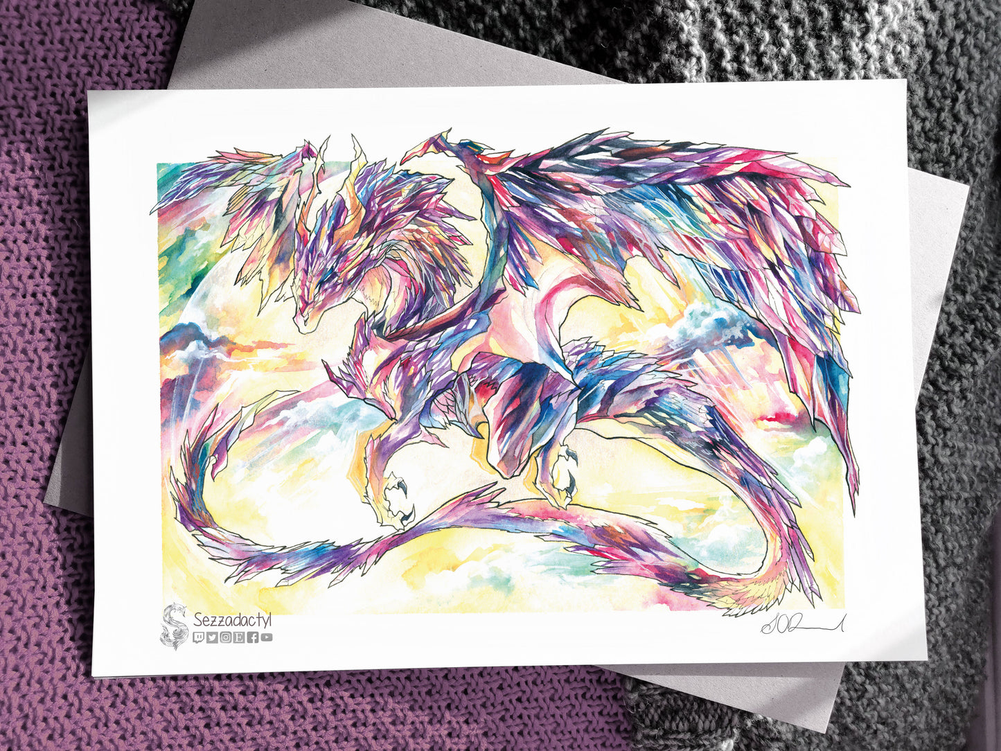 Amethyst Dragon print - A3/A4/A5