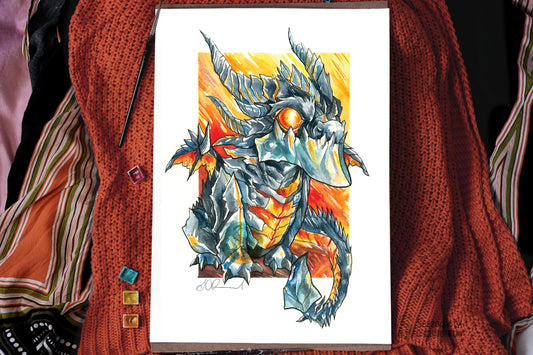 Chibi Dragon of Death Print - A3/A4/A5