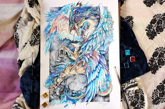 Feathered Dragon Print - A3/A4/A5