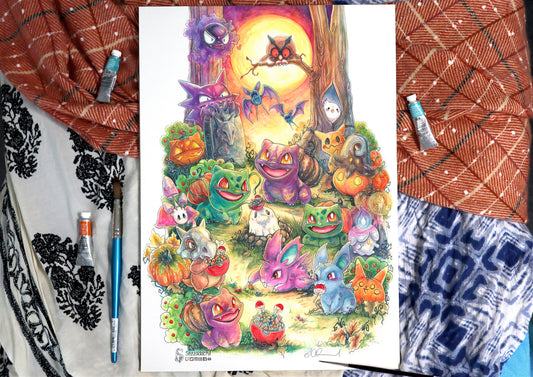 Halloween Friends Print - A3/A4/A5