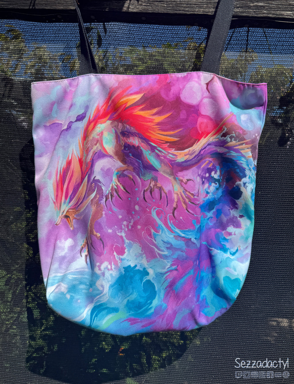 Tote Bag, 5-Color Straps - Monster of the Water