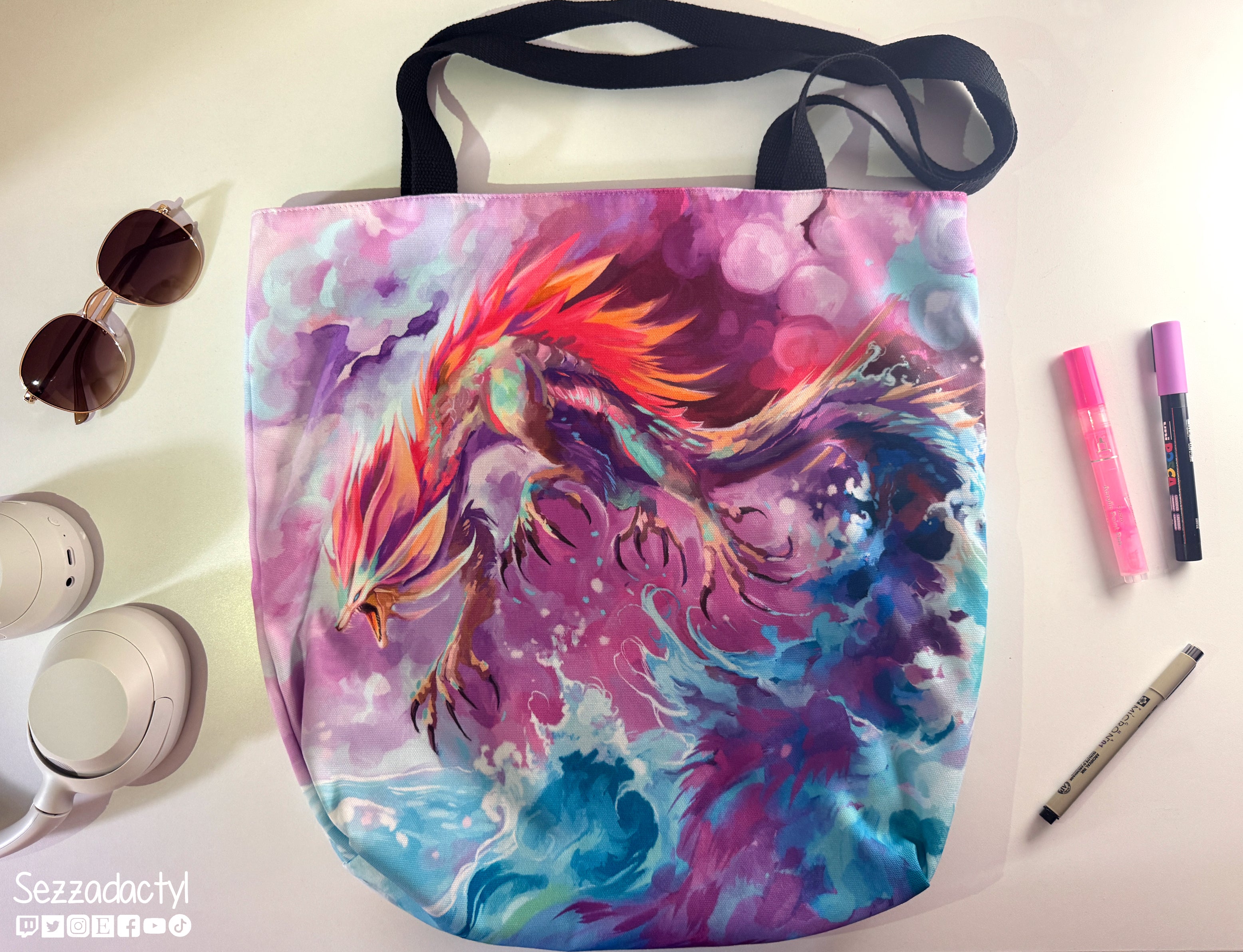 Tote Bag, 5-Color Straps - Monster of the Water