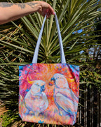 Tote Bag, 5-Color Straps - Cockatoos