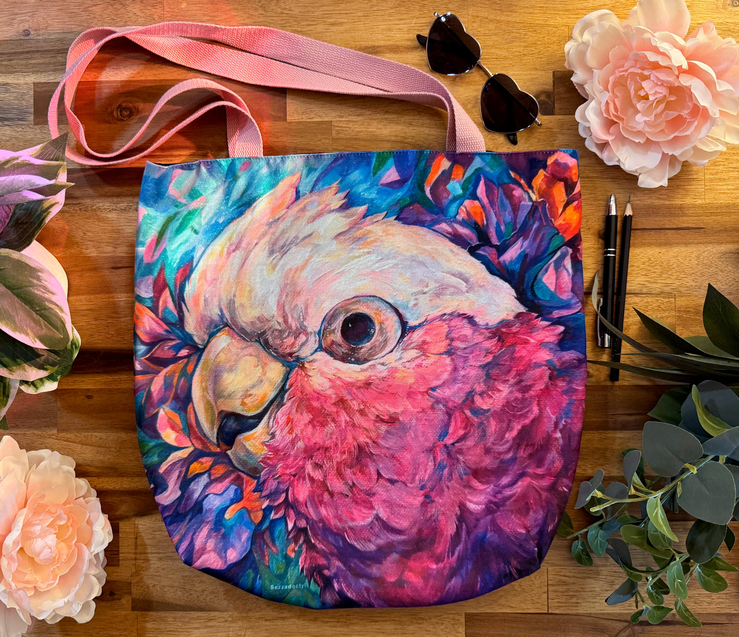 Tote Bag, 5-Color Straps - Harry the Galah