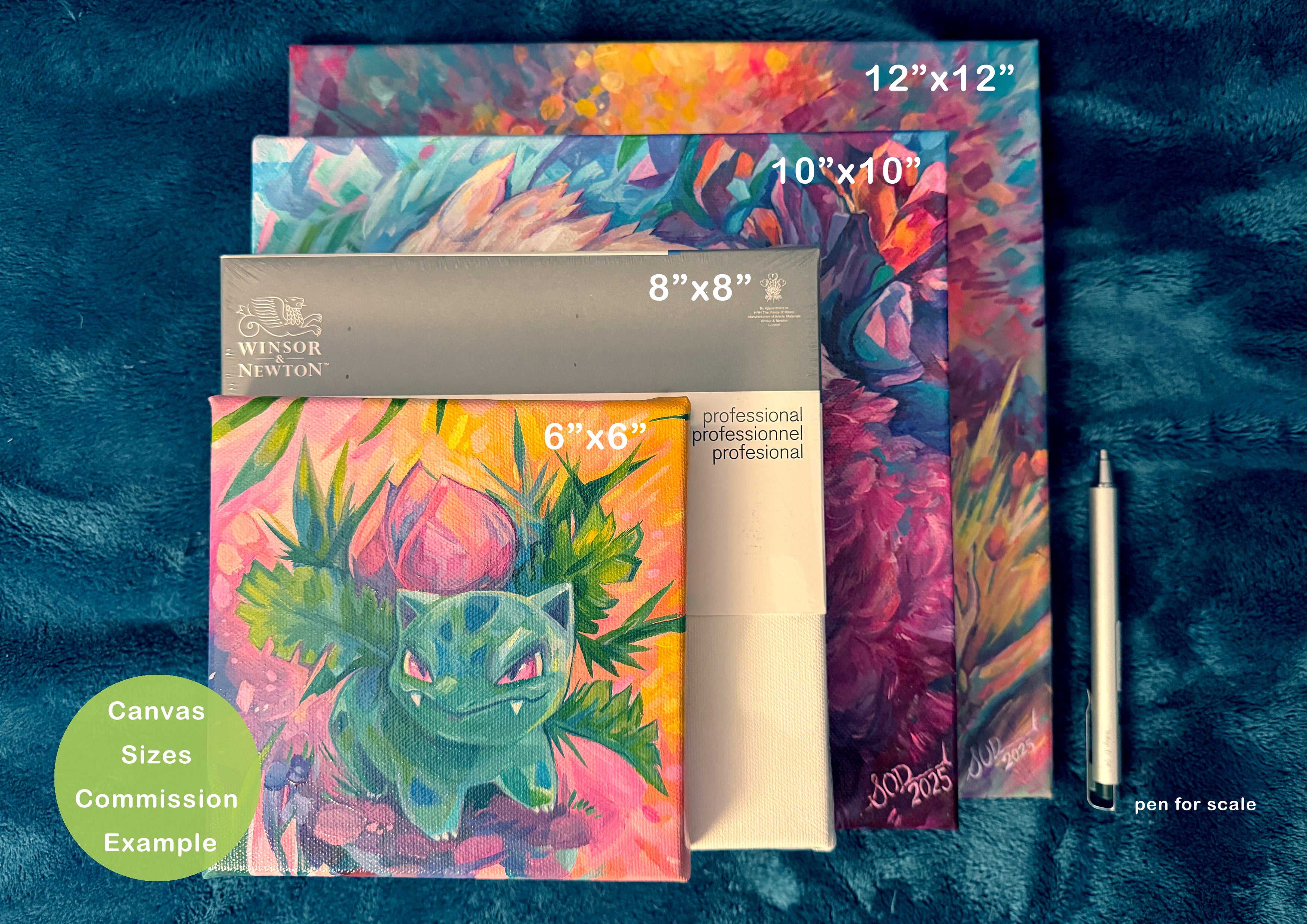 Acrylic Commission - Square Sizes