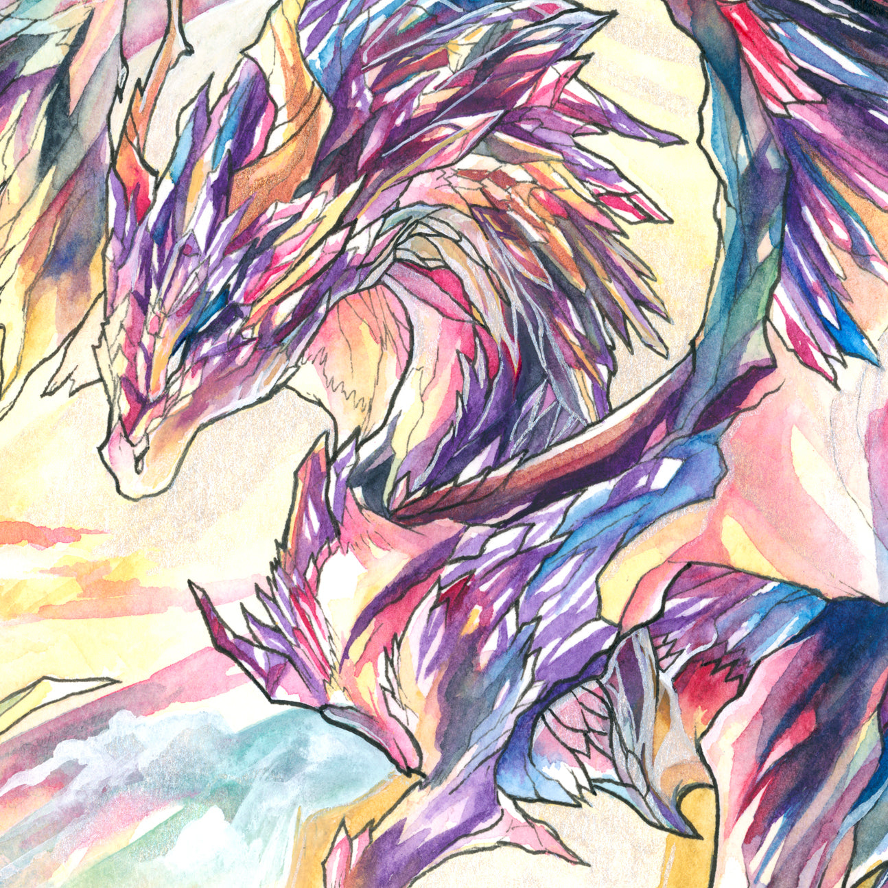 Amethyst Dragon print - A3/A4/A5