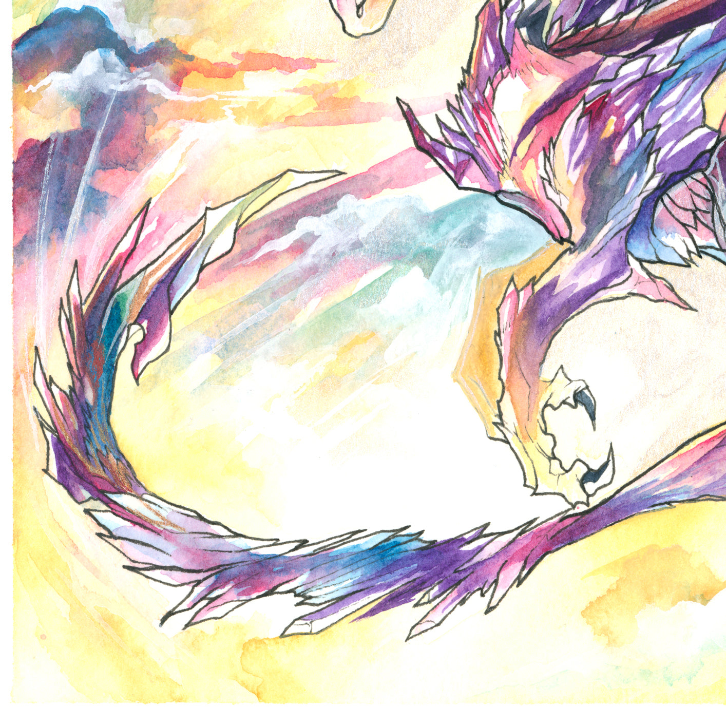 Amethyst Dragon print - A3/A4/A5