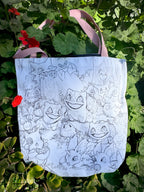 Tote Bag, 5-Color Straps - Halloween Friends Linework