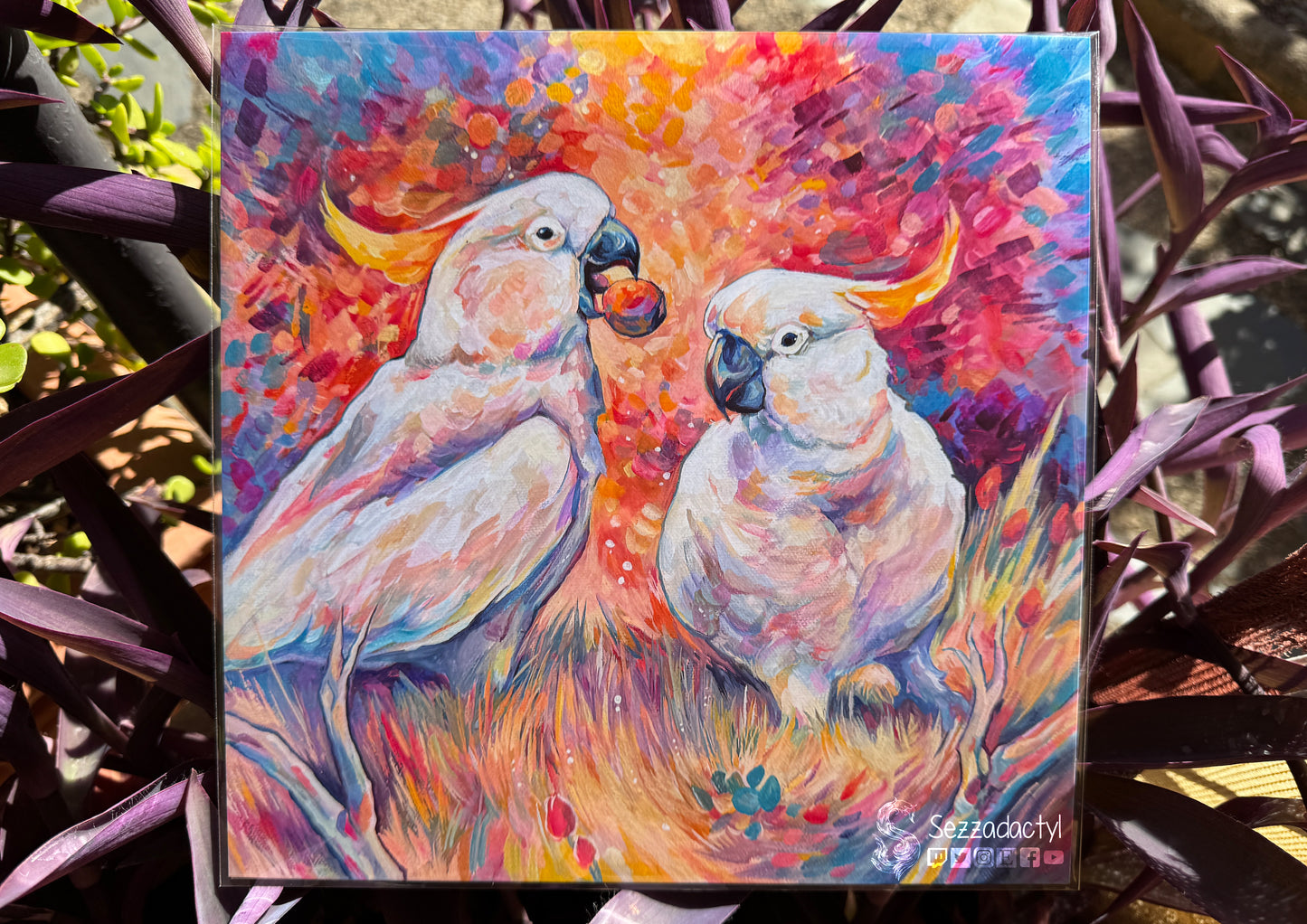 Cockatoos Print - Square Sizes - 6x6, 8x8, 10x10, 11x11