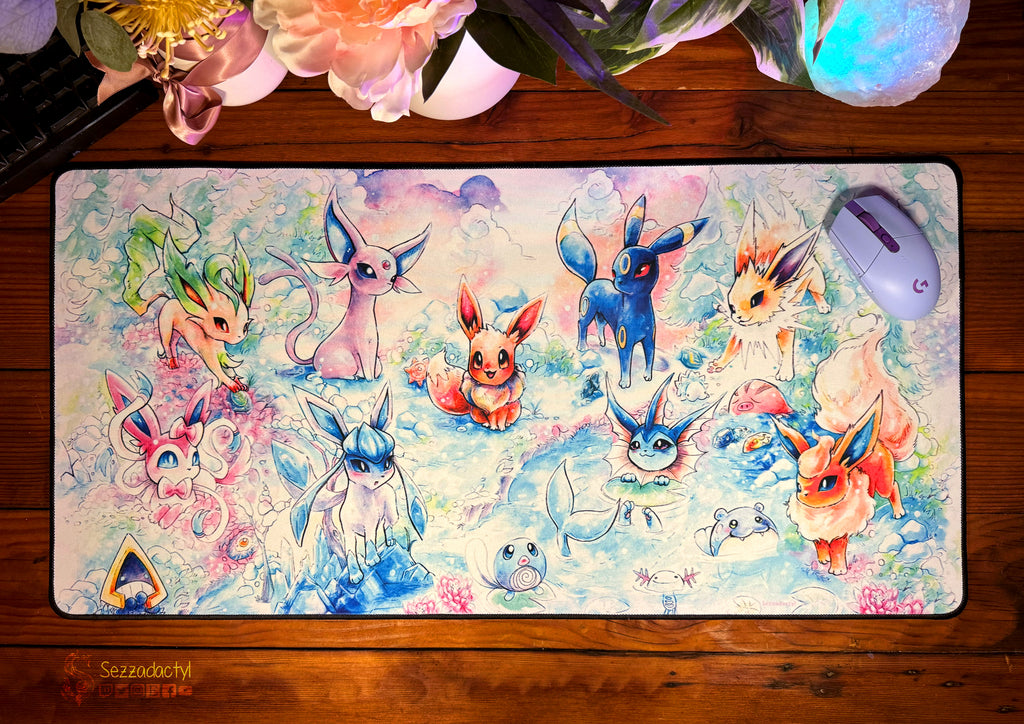 Desk Mat - Fox Family Gathering