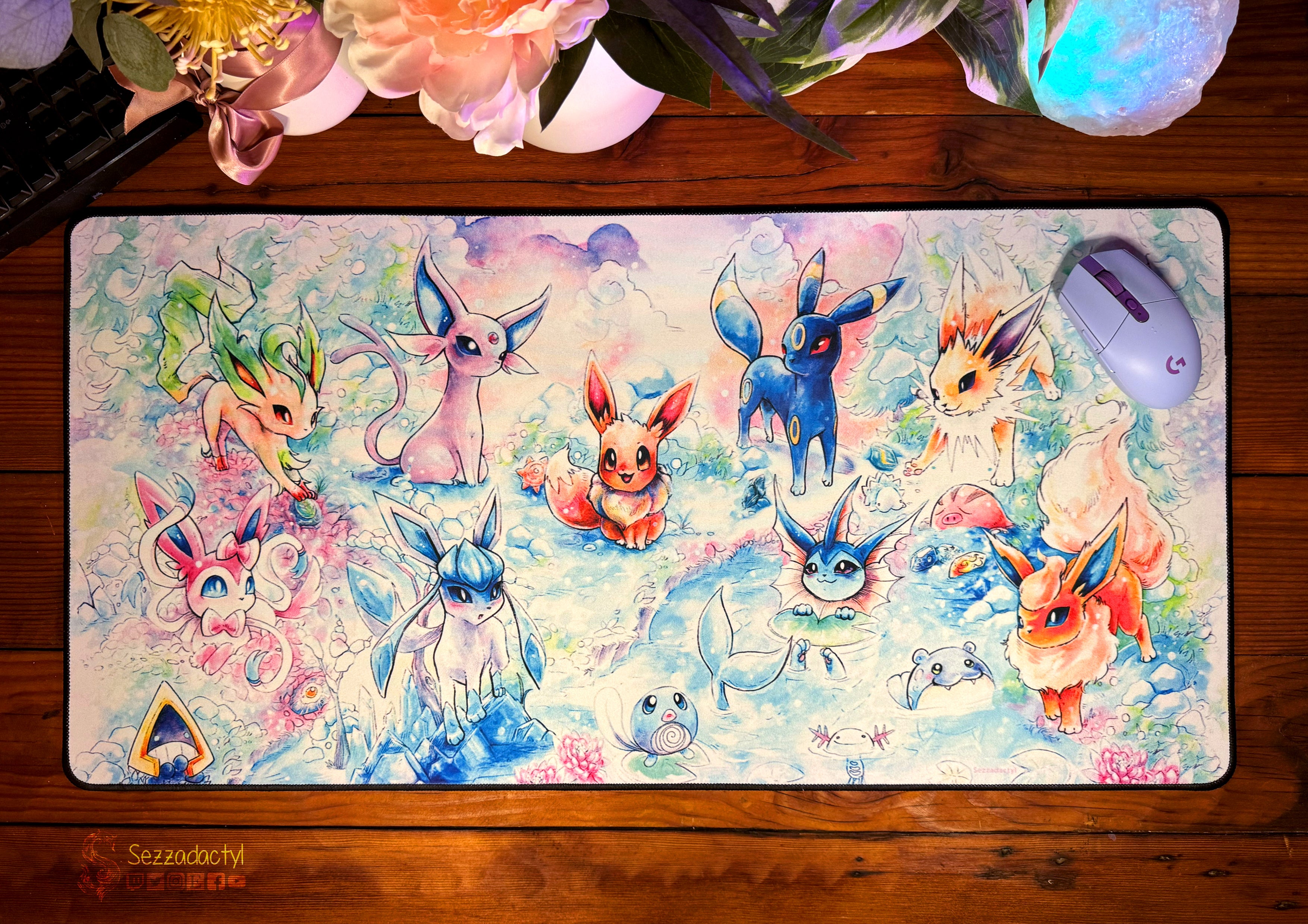 Desk Mat - Fox Family Gathering