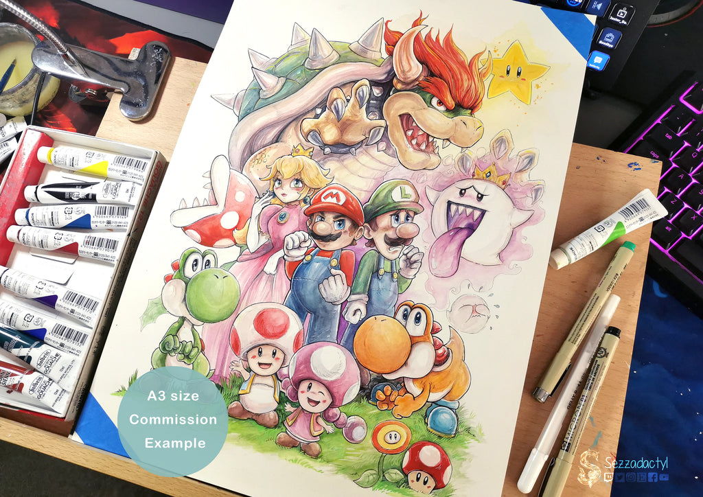 Watercolour Commission - A3 Size