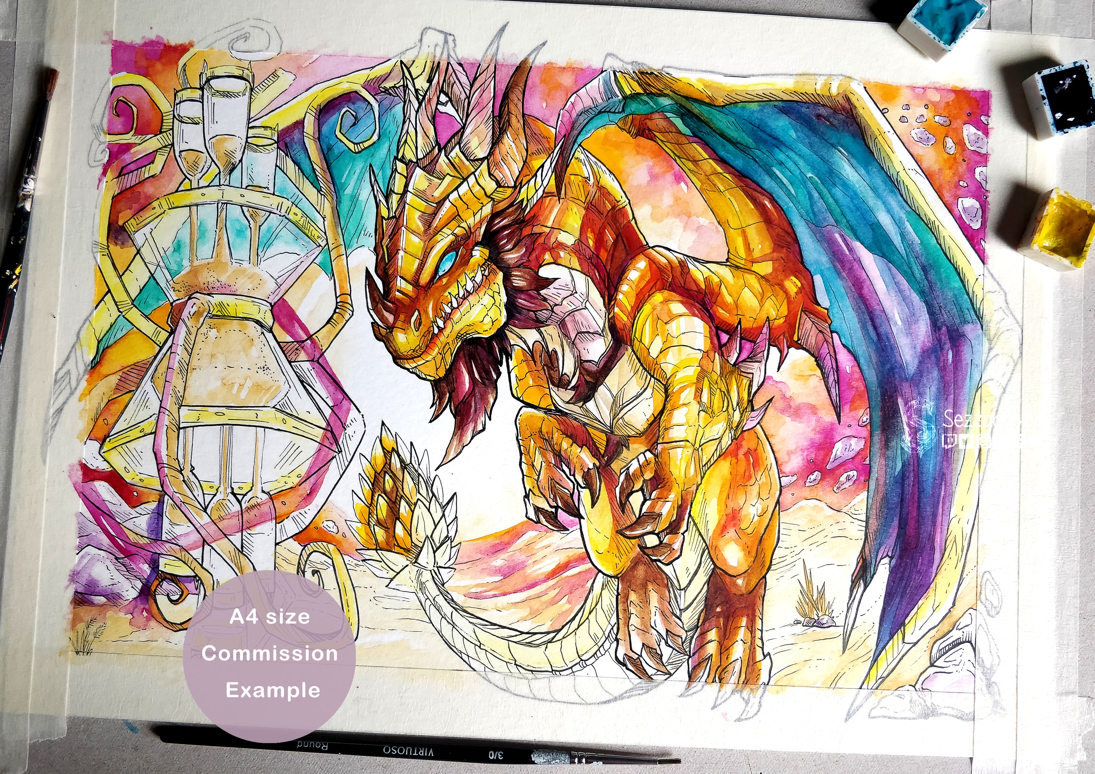 Watercolour Commission - A4 Size